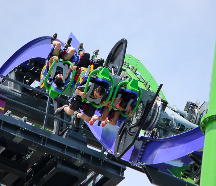 The Joker 4D Free Fly Coaster at Six Flags Great America, Gurnee, Illinois