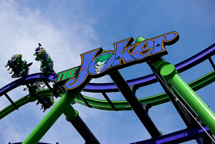 The Joker 4D Free Fly Coaster at Six Flags Great America, Gurnee, Illinois