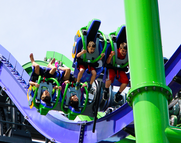 The Joker 4D Free Fly Coaster at Six Flags Great America, Gurnee, Illinois