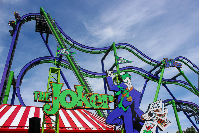 The Joker 4D Free Fly Coaster at Six Flags Great America, Gurnee, Illinois