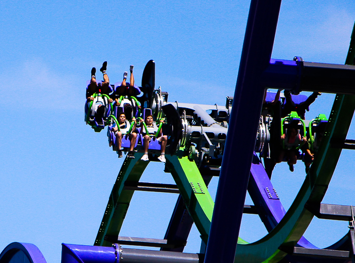 The Joker 4D Free Fly Coaster at Six Flags Great America, Gurnee, Illinois