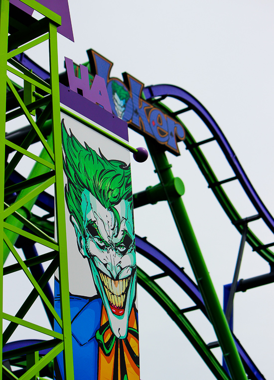 The Joker 4D Free Fly Coaster at Six Flags Great America, Gurnee, Illinois