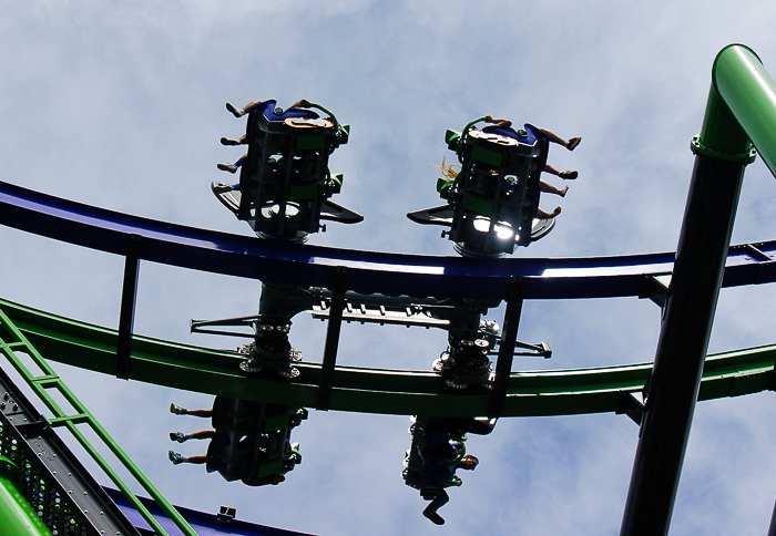 The Joker 4D Free Fly Coaster at Six Flags Great America, Gurnee, Illinois