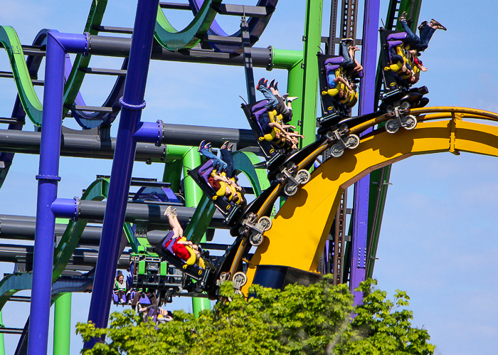 The Joker and Batman roller coaster at Six Flags Great America, Gurnee, Illinois