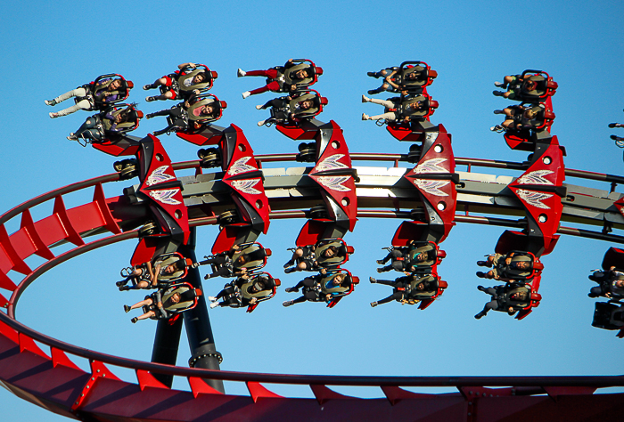 The X-Flight Roller Coaster at Six Flags Great America, Gurnee, Illinois