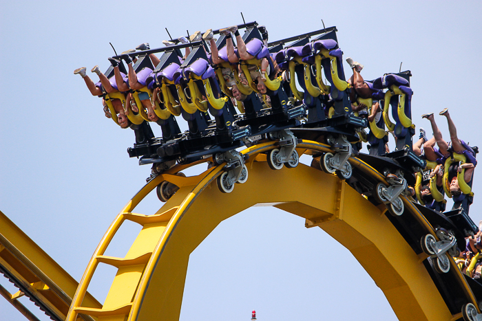 The Batman the Ride roller coaster at Six Flags Great America, Gurnee, Illinois