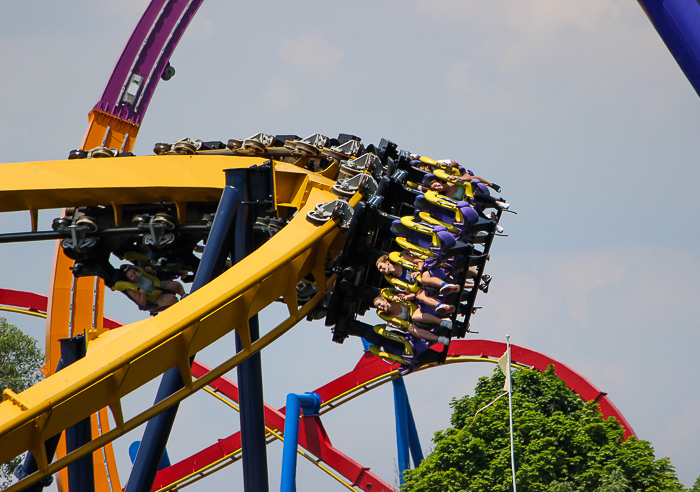 The Batman the Ride roller coaster at Six Flags Great America, Gurnee, Illinois