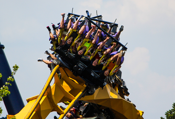 The Batman the Ride roller coaster at Six Flags Great America, Gurnee, Illinois