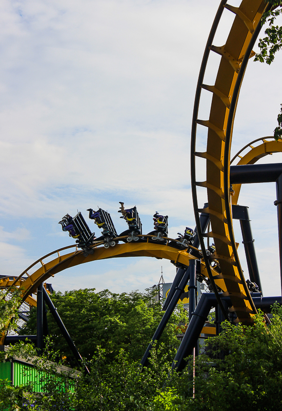 The Batman the Ride roller coaster at Six Flags Great America, Gurnee, Illinois