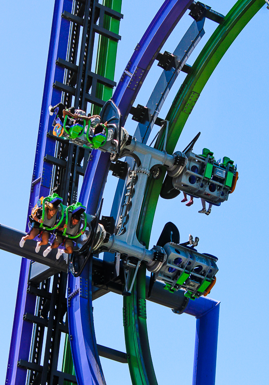 The Joker roller coaster at Six Flags Great America, Gurnee, Illinois