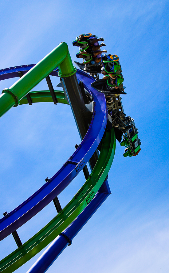 The Joker roller coaster at Six Flags Great America, Gurnee, Illinois