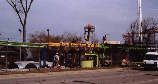 Six Flags Kentucky Kingdom's 2003 Greezed Lightnin' Coaster Under Construction 