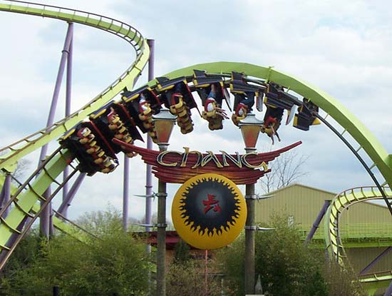 Chang, The Stand Up Rollercoaster at Six Flags Kentucky Kingdom