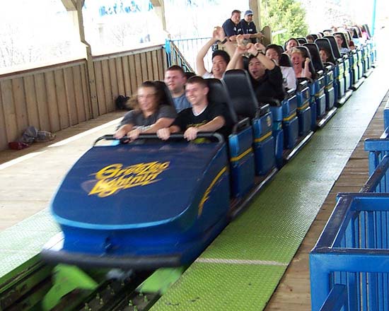 Greezed Lightnin' Rollercoaster at Six Flags Kentucky Kingdom