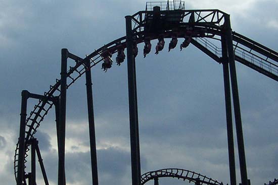 T2 Inverted Rollercoaster at Six Flags Kentucky Kingdom