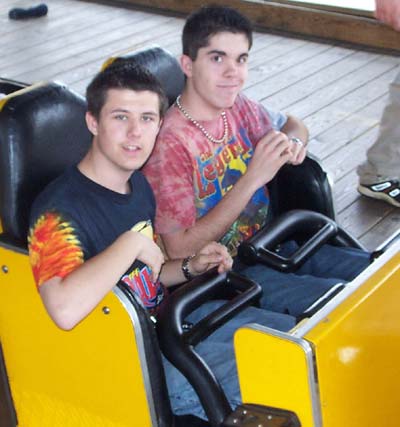 Casey and Brian Ride Thunder Run at Six Flags Kentucky Kingdom