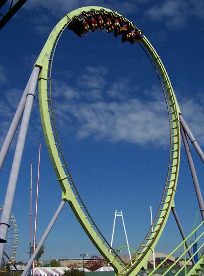 The Chang Rollercoaster during Frightfest at Six Flags Kentucky Kingdom, Louisville, KY