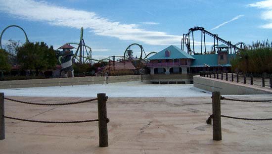 Hurricane Bay all drained during Frightfest at Six Flags Kentucky Kingdom, Louisville, KY