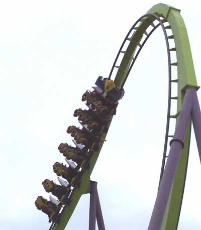 Chang;  The Stand-up Rollercoaster at Six Flags Kentucky Kingdom, Louisville, KY