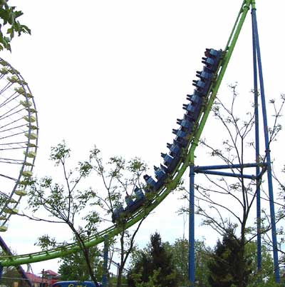 The Greezed Lightnin' Rollercoaster at Six Flags Kentucky Kingdom, Louisville, KY