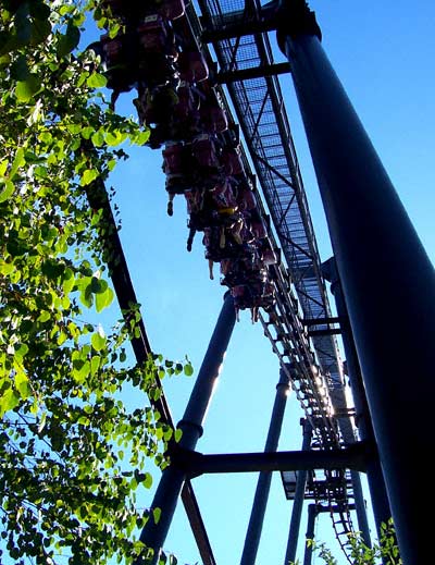 T2, an inverted Rollercoaster at Six Flags Kentucky Kingdom, Louisville, KY