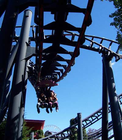 T2, an inverted Rollercoaster at Six Flags Kentucky Kingdom, Louisville, KY