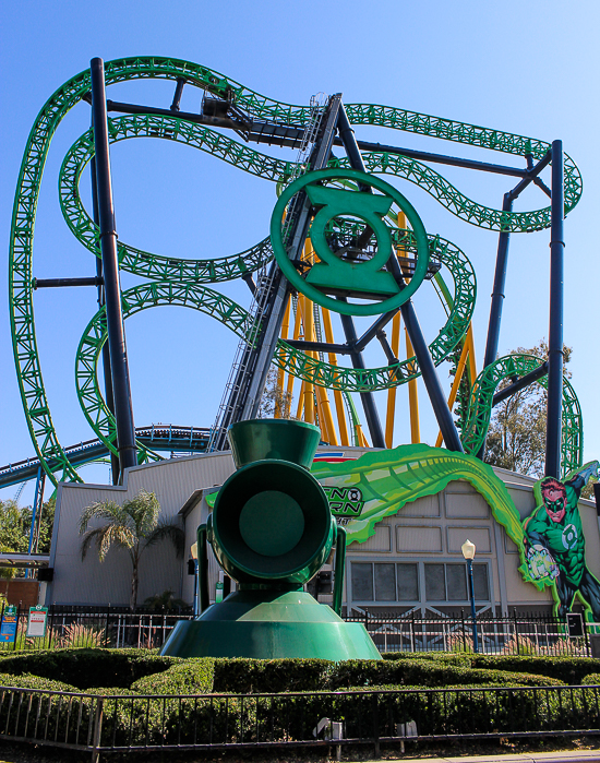 The Green Lantern rollercoaster - The American Coaster Enthusiasts Coaster Con 42 at Six Flags Magic Mountain in Valencia, California