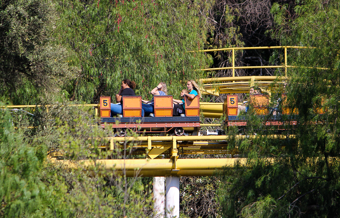 The Gold Rusher rollercoaster - The American Coaster Enthusiasts Coaster Con 42 at Six Flags Magic Mountain in Valencia, California