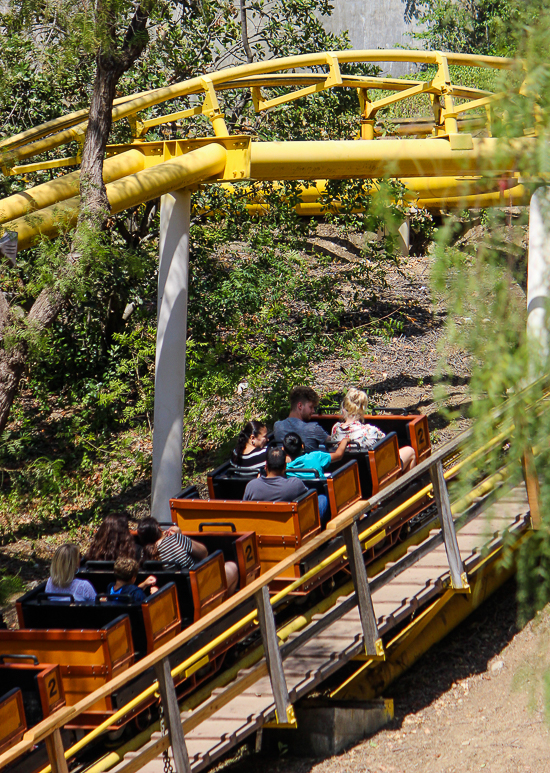 The Gold Rusher rollercoaster - The American Coaster Enthusiasts Coaster Con 42 at Six Flags Magic Mountain in Valencia, California