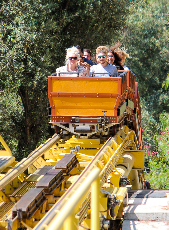 The Gold Rusher Rollercoaster - American Coaster Enthusiasts Coaster Con 42 at Six Flags Magic Mountain in Valencia, California