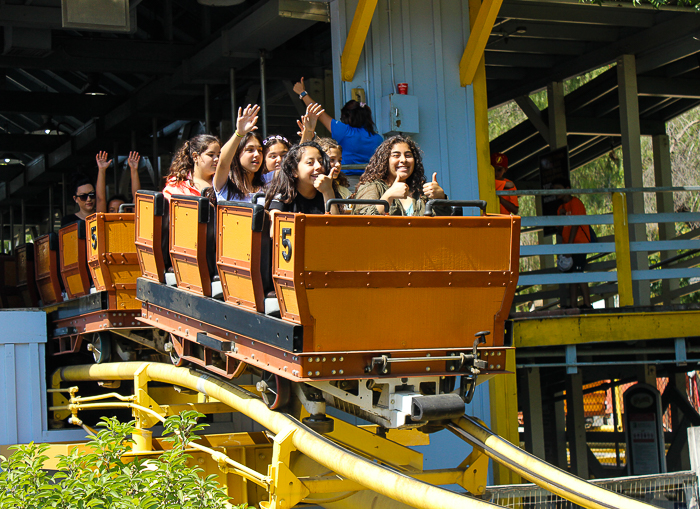 The Gold Rusher Rollercoaster - The American Coaster Enthusiasts Coaster Con 42 at Six Flags Magic Mountain in Valencia, California