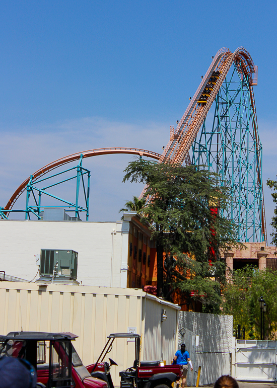 The Goliath rollercoaster - American Coaster Enthusiasts Coaster Con 42 at Six Flags Magic Mountain in Valencia, California