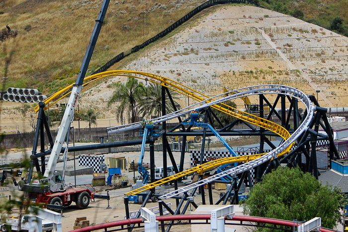 The West Coast Racers Rollercoaster under construction - The American Coaster Enthusiasts Coaster Con 42 at Six Flags Magic Mountain in Valencia, California