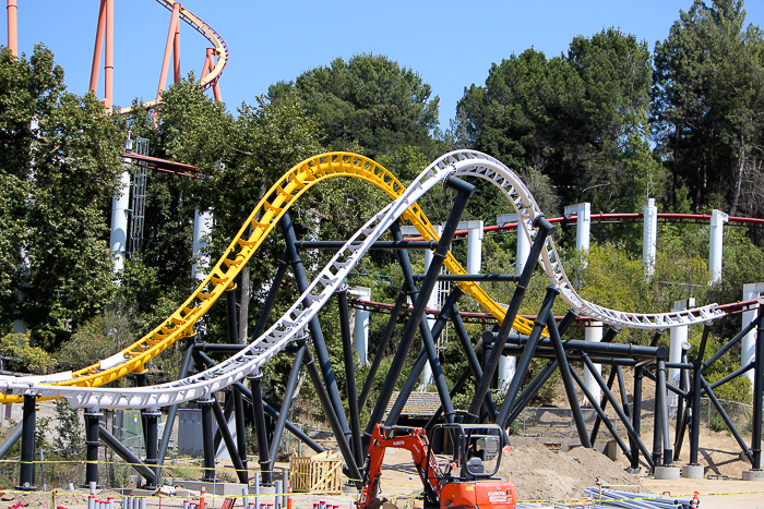 The West Coast Racers rollercoaster under construction - The American Coaster Enthusiasts Coaster Con 42 at Six Flags Magic Mountain in Valencia, California