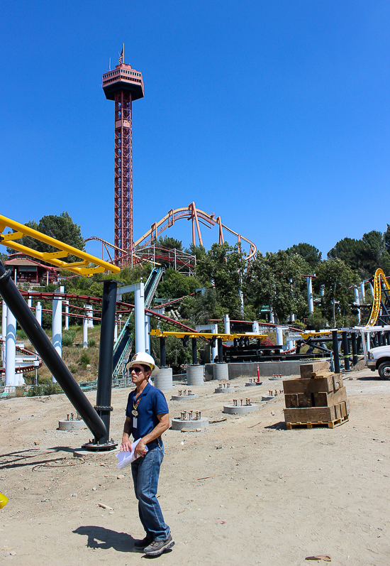 The West Coast Racers Rollercoaster under construction - The American Coaster Enthusiasts Coaster Con 42 at Six Flags Magic Mountain in Valencia, California