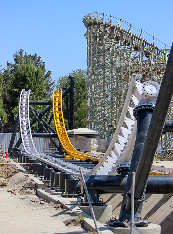 The West Coast Racers Rollercoaster under construction - The American Coaster Enthusiasts Coaster Con 42 at Six Flags Magic Mountain in Valencia, California