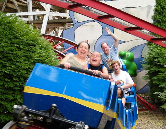 The Great Chase Rollercoaster at Six Flags New England, Agawam, Massachusetts