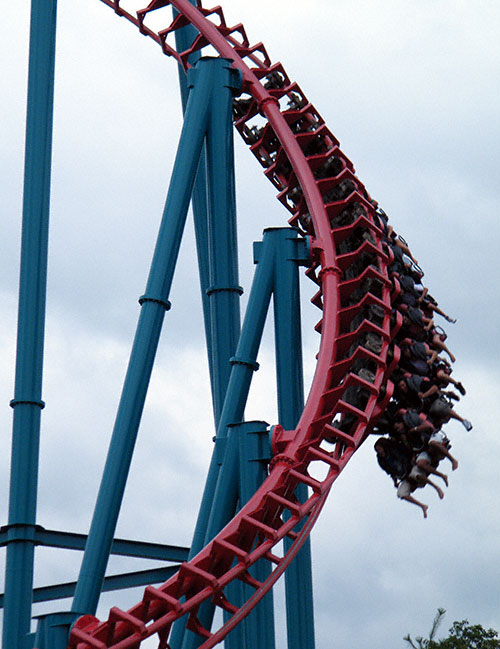 The Minderaser Rollercoaster at Six Flags New England, Agawam, Massachusetts