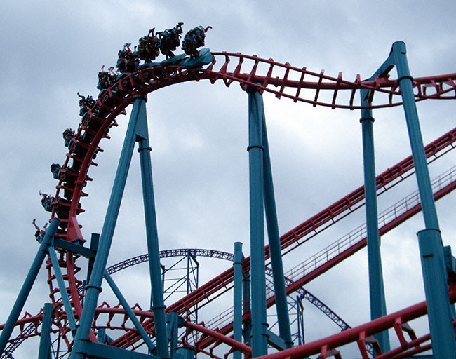 The Minderaser Rollercoaster at Six Flags New England, Agawam, Massachusetts