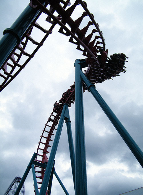 The Minderaser Rollercoaster at Six Flags New England, Agawam, Massachusetts