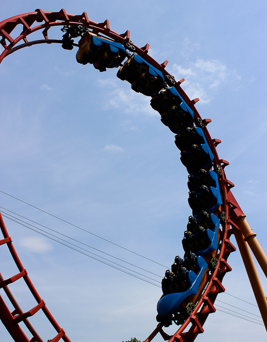 The Flash Back roller coaster at Six Flags New England, Agawam, Massachusetts