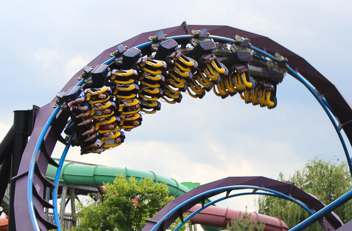 The Batman The Dark Knight roller coaster at Six Flags New England, Agawam, Massachusetts