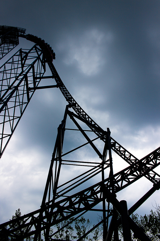 Bizarro roller coaster at Six Flags New England, Agawam, Massachusetts