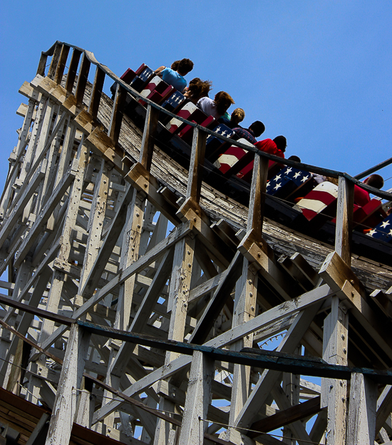 The Cyclone roller coaster at Six Flags New England, Agawam, Massachusetts