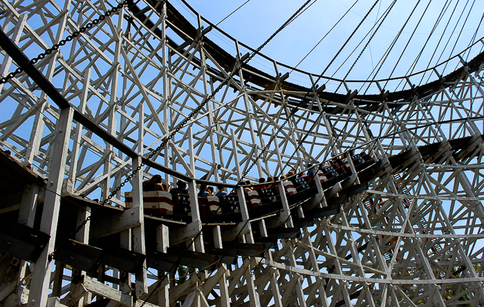 The Cyclone roller coaster at Six Flags New England, Agawam, Massachusetts