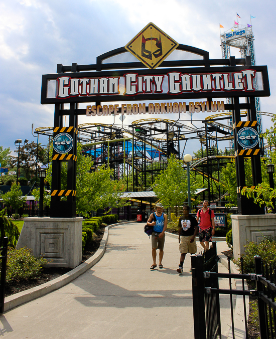 The Gotham City Gauntlet Roller Coaster at Six Flags New England, Agawam, Massachusetts