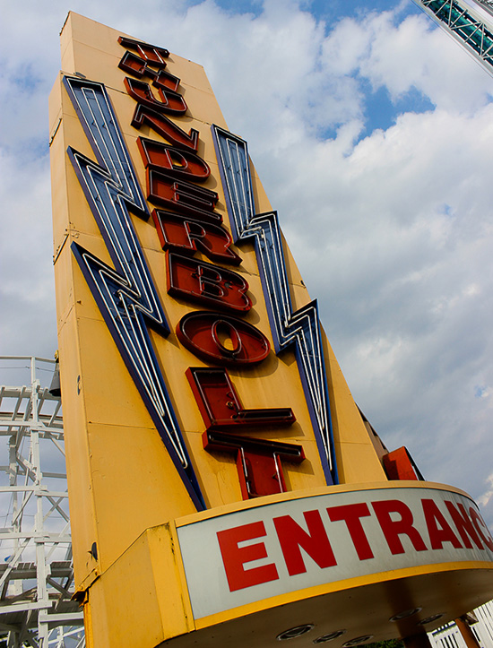 The Thunderbolt roller coaster at Six Flags New England, Agawam, Massachusetts