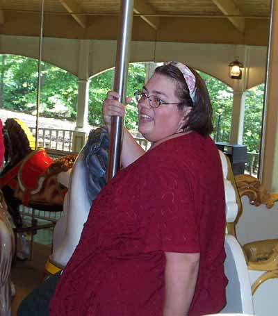 Carrie Riding The Riverview Carousel @ Six Flags Over Georgia