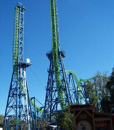 The Deja Vu Standing But Not Operating Rollercoaster At Six Flags Over Georgia, Austell, GA