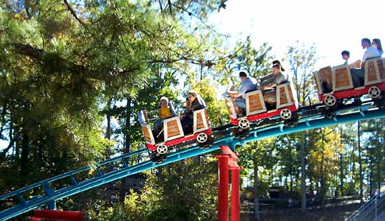 The Wile E. Coyote Canyon Blaster Rollercoaster at Six Flags Over Georgia, Austell, GA